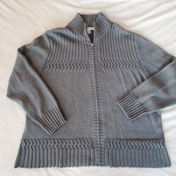 Coldwater Creek Sweaters - Coldwater Creek Grey Cotton Cardigan NWT 3X